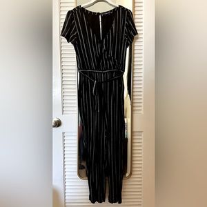 Abercrombie & Fitch belted pinstripe jumpsuit